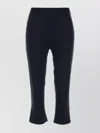 Alessandra Rich Wool Capri Pant With Cropped Length And Flared Hem