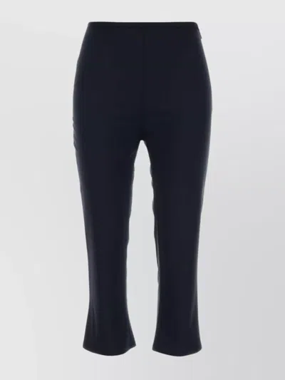 ALESSANDRA RICH WOOL CAPRI PANT WITH CROPPED LENGTH AND FLARED HEM