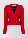Alessandra Rich Wool Jacket Jewel Buttons In Red