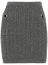 Alessandra Rich Cable-knit Wool Miniskirt In Grey
