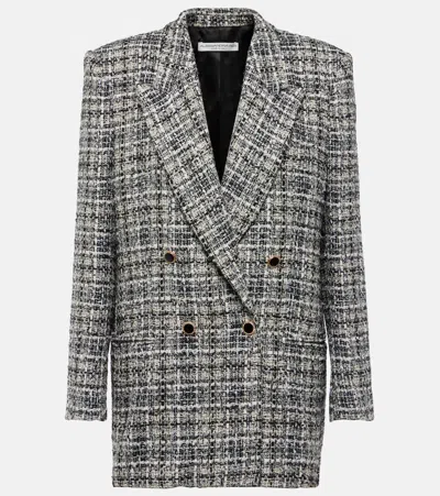 Alessandra Rich Wool Lamé Tweed Blazer In Multicoloured