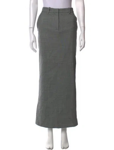Pre-owned Alessandra Rich Wool Long Skirt In Grey