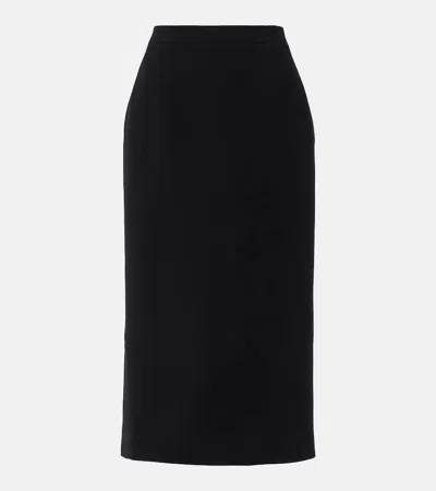 Alessandra Rich Brushed-finish High-waisted Skirt In Black