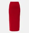 Alessandra Rich Virgin-wool Pencil Skirt In Red