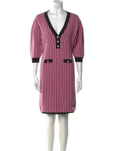 Pre-owned Alessandra Rich Wool Mini Dress In Pink