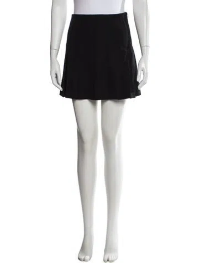 Pre-owned Alessandra Rich Wool Mini Skirt In Black