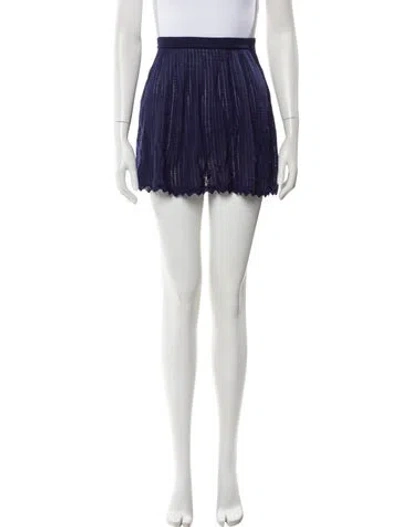 Pre-owned Alessandra Rich Wool Mini Skirt In Blue