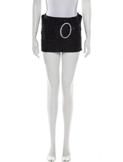 Pre-owned Alessandra Rich Wool Mini Skirt In White