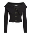 ALESSANDRA RICH WOOL OFF-THE-SHOULDER JACKET