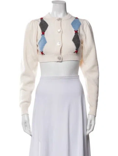 Pre-owned Alessandra Rich Wool Patterned Sweater In Neutral