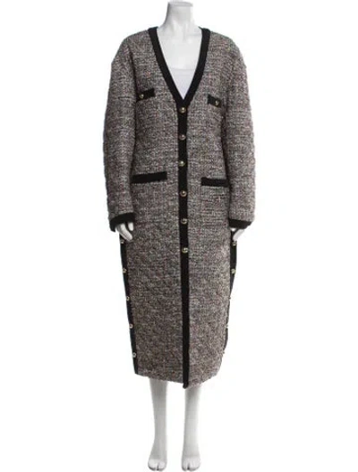 Pre-owned Alessandra Rich Wool Printed Coat In Black