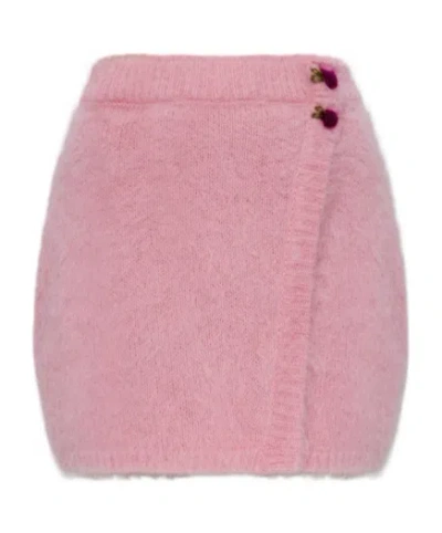 Alessandra Rich Wool Skirt In Pink