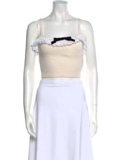 Pre-owned Alessandra Rich Wool Square Neckline Crop Top In Multi