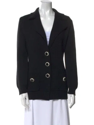 Pre-owned Alessandra Rich Wool V-neck Sweater In Black