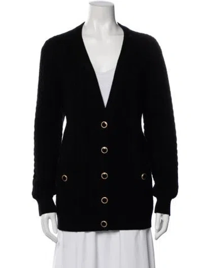 Pre-owned Alessandra Rich Wool V-neck Sweater In Blue