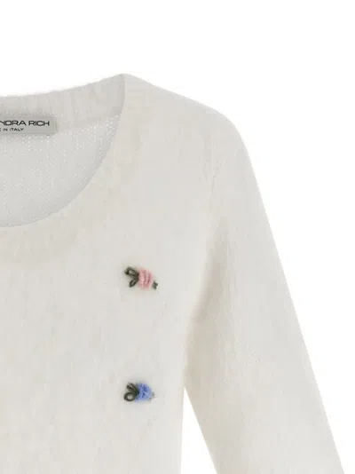 Alessandra Rich Wool Women's Cardigan In White
