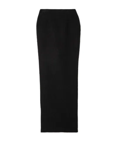 Alessandra Rich Wool-blend Bouclé Maxi Skirt In Black