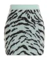 Alessandra Rich Zebra Intarsia Knitted Miniskirt In Gray