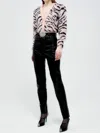 Alessandra Rich Zebra Pattern Knitted Cardigan In Beige