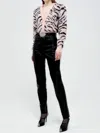 Alessandra Rich Zebra Pattern Knitted Cardigan In Pink
