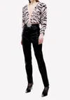 Alessandra Rich Zebra Pattern Knitted Cardigan In Pink