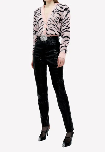 ALESSANDRA RICH ZEBRA PATTERN KNITTED CARDIGAN,FAB3119-K3760-9041