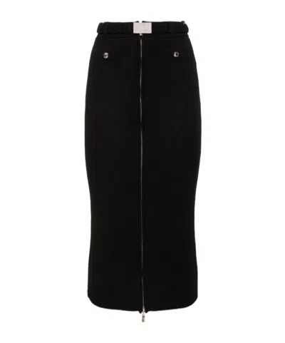 Alessandra Rich Zipper Skirt In Black