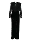Alessandra Rich Women Velvet And Lace Dress In Black