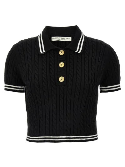 ALESSANDRA RICH ALESSANDRA RICH BRAIDED POLO SHIRT