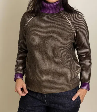 Alessandro Aste Berlin Ribbed Reversible Turtleneck Sweater In Clover In Brown