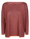 Alessandro Aste Boat Neck Striped Linen Sweater