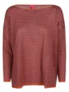 Alessandro Aste Boat Neck Striped Linen Sweater