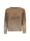 Alessandro Aste Camel Cotton Tebe Spray Art Sweatery Art Sweater In Brown