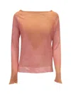 Alessandro Aste Copper Linen Nairoby Spray Art Sweater In Orange