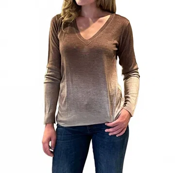 Alessandro Aste V-neck Light Cashmere Sweater In Clay In Brown