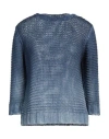 Alessandro Aste Woman Sweater Blue Size M Mako Cotton In Blue