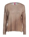 Alessandro Aste Woman Sweater Camel Size L Linen In Beige