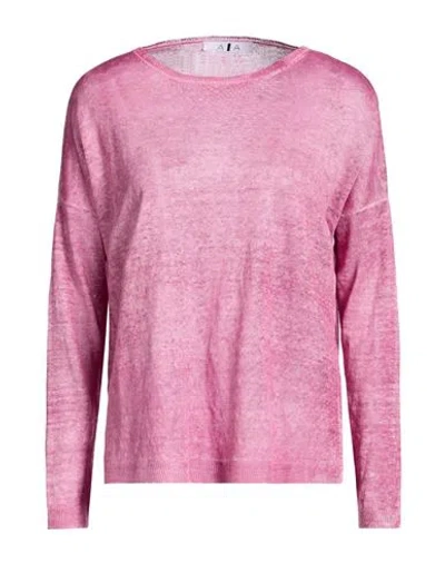 Alessandro Aste Woman Sweater Mauve Size Xl Linen In Pink