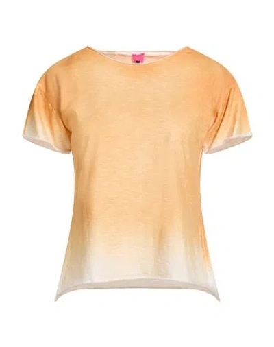 Alessandro Aste Woman T-shirt Mandarin Size S Cotton In Orange
