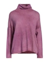 Alessandro Aste Woman Turtleneck Purple Size Xs Merino Wool, Cashmere
