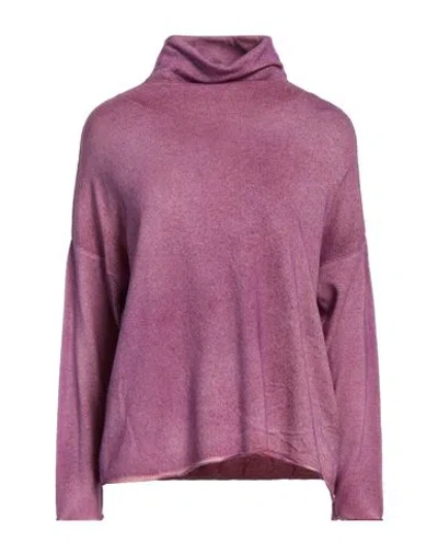 Alessandro Aste Woman Turtleneck Purple Size Xs Merino Wool, Cashmere