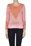 Alessandro Aste Copper Linen Nairoby Spray Art Sweater In Salmon