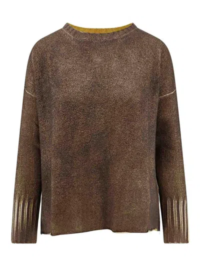 Alessandro Aste Zambira Sweater In Merino Wool And Cashmere In Gold