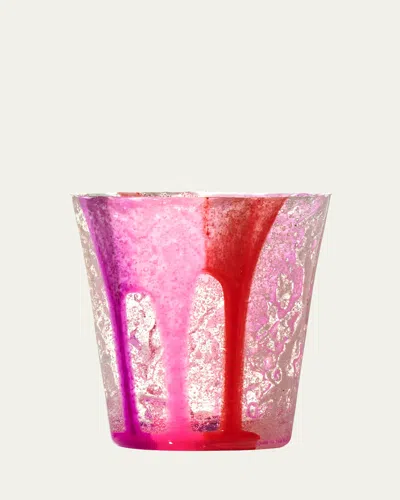 Alessandro Ciffo Murano Fuchsia & Red Silicone Drinking Glass In Multi