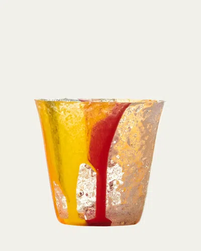 Alessandro Ciffo Murano Orange & Bordeaux Silicone Drinking Glass In Multi