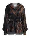 Alessandro De Benedetti Woman Shirt Midnight Blue Size 4 Viscose, Elastic Fibres In Blue