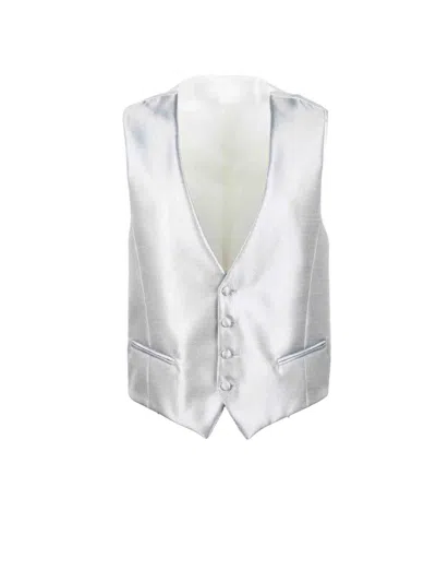 Alessandro Dell Acqua Grey Polyester Vest In Silver