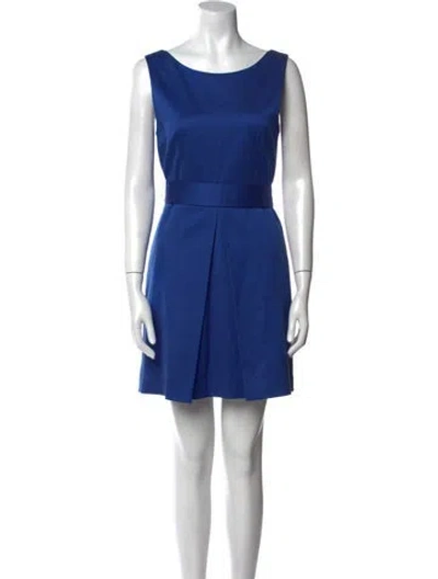 Pre-owned Alessandro Dell'acqua Bateau Neckline Mini Dress In Blue