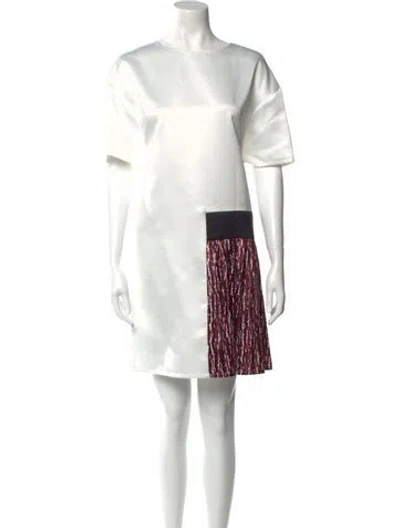 Pre-owned Alessandro Dell'acqua Colorblock Pattern Mini Dress In White