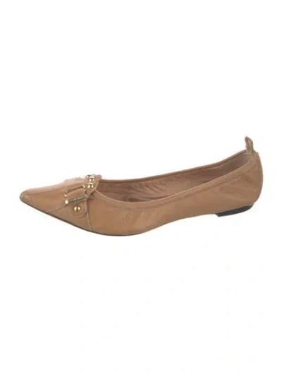 Pre-owned Alessandro Dell'acqua Leather Flats In Neutrals